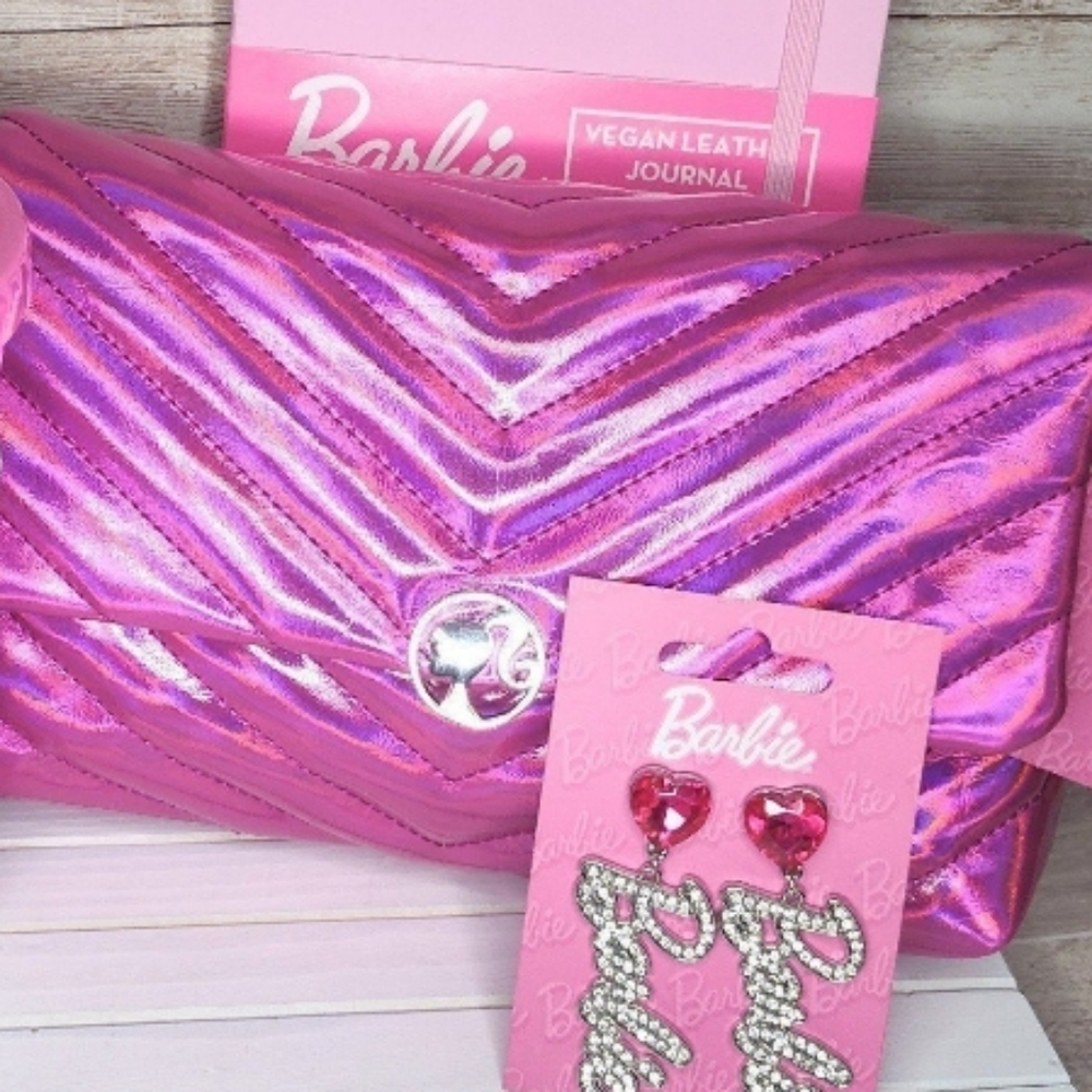 Barbie Crossbody Purse, Journal & Earrings